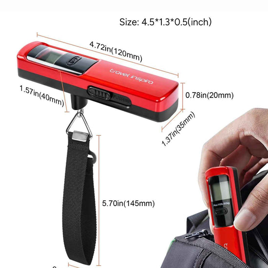 Battery-Free Luggage Scale In Red