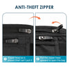 Step‑by‑step anti‑theft zipper lock demonstration for the extra‑large Travel Inspira RFID travel waist pack