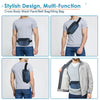 Multiple wearing styles of Travel Inspira travel waist pack as fanny pack, crossbody sling bag and belt bag for travel